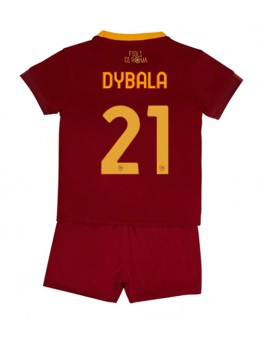 AS Roma Paulo Dybala #21 Heimtrikotsatz für Kinder 2022-23 Kurzarm (+ Kurze Hosen)